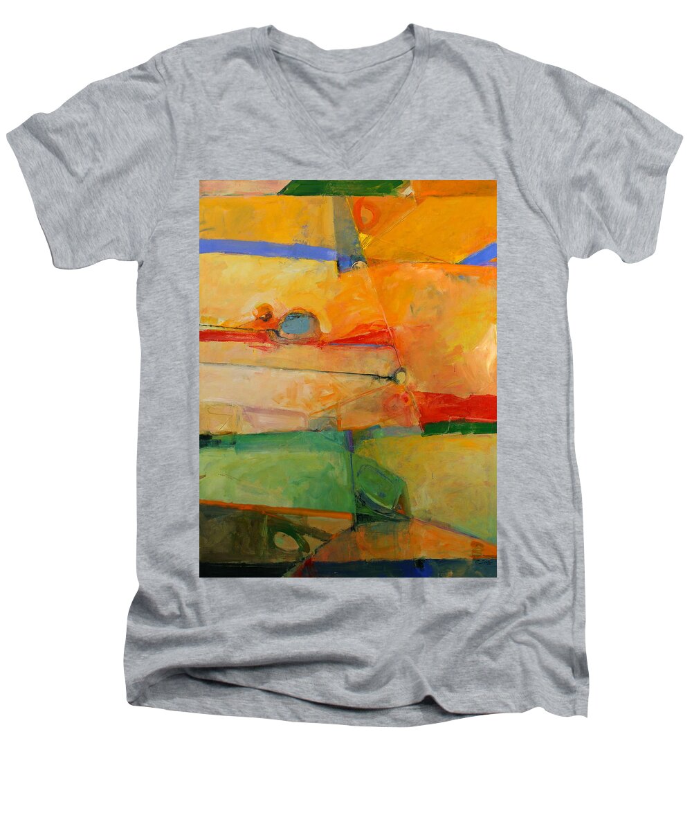 Abstract Painting Men's V-Neck T-Shirt featuring the painting I'm in corn by Cliff Spohn