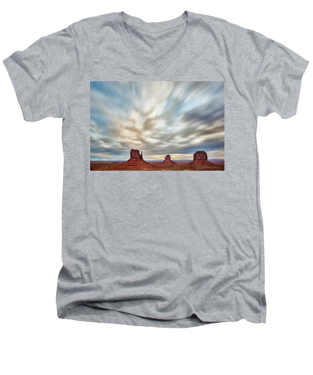 Artwork Men's V-Neck T-Shirt featuring the photograph In the Clouds by Jon Glaser