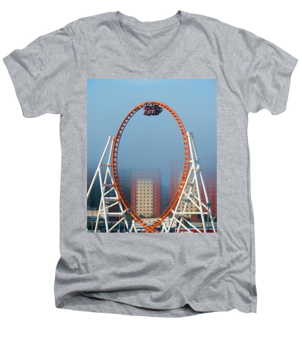 Coney Island Men's V-Neck T-Shirt featuring the photograph In the Loop by S Paul Sahm