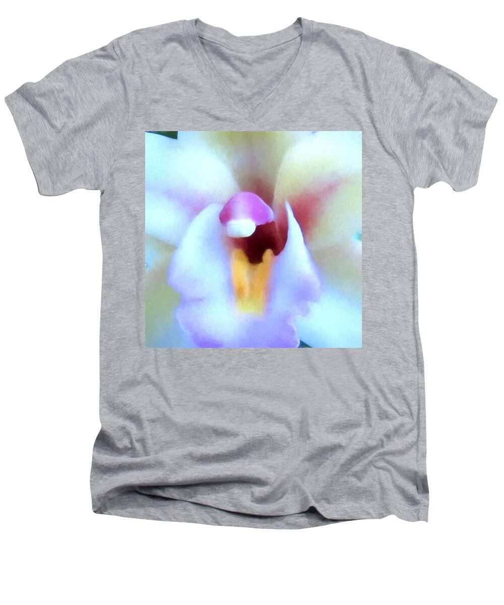 Orchid Men's V-Neck T-Shirt featuring the photograph Inner Sanctum IV by John Freidenberg