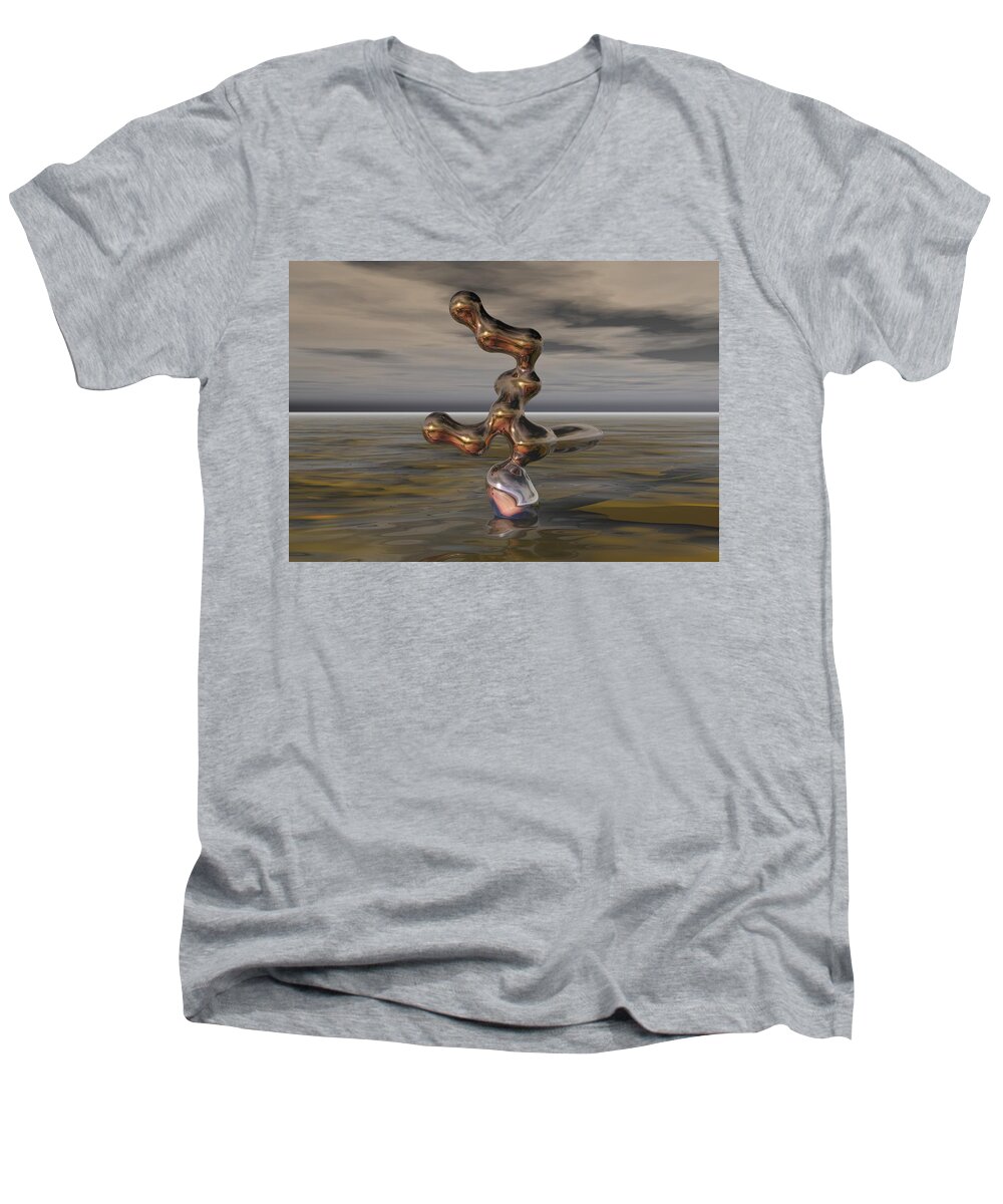 Digital Painting Men's V-Neck T-Shirt featuring the digital art Innovation the leap of imagination by David Lane