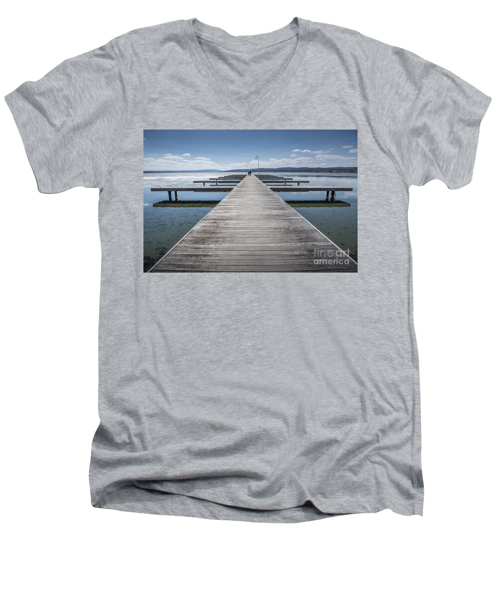 Walk Men's V-Neck T-Shirt featuring the photograph Inviting Walk by Joann Long