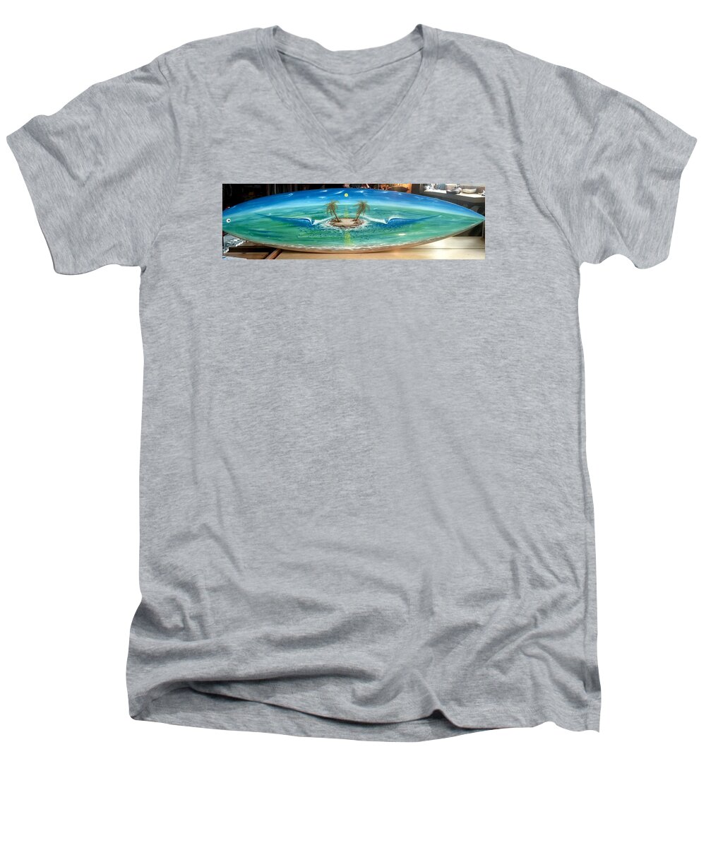 Island Dream Men's V-Neck T-Shirt featuring the painting Island dream by Paul Carter