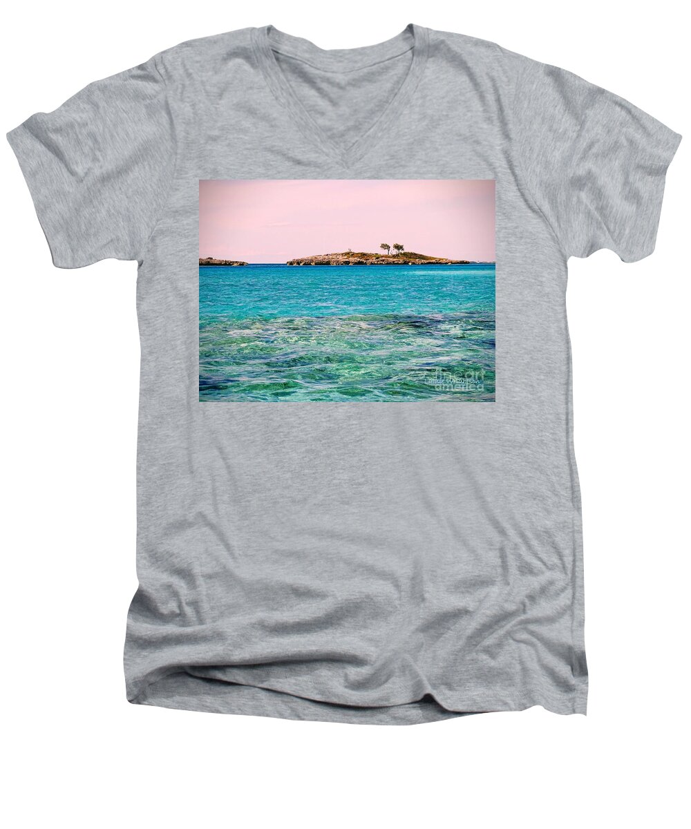 Island Men's V-Neck T-Shirt featuring the photograph Island Tree Couple by Lainie Wrightson