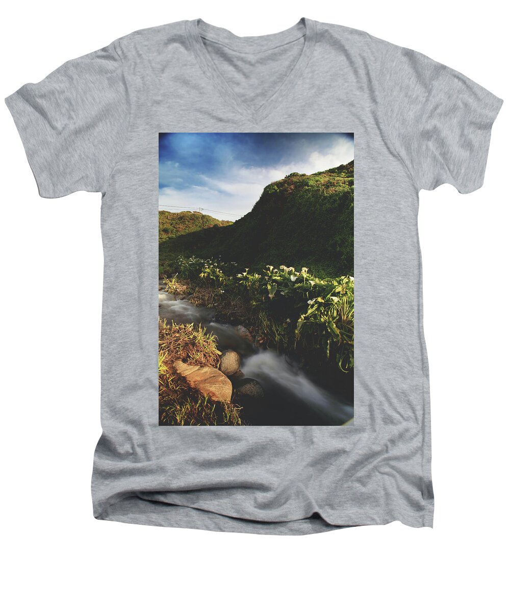 Garrapata State Park Men's V-Neck T-Shirt featuring the photograph It Was a Hard Winter by Laurie Search