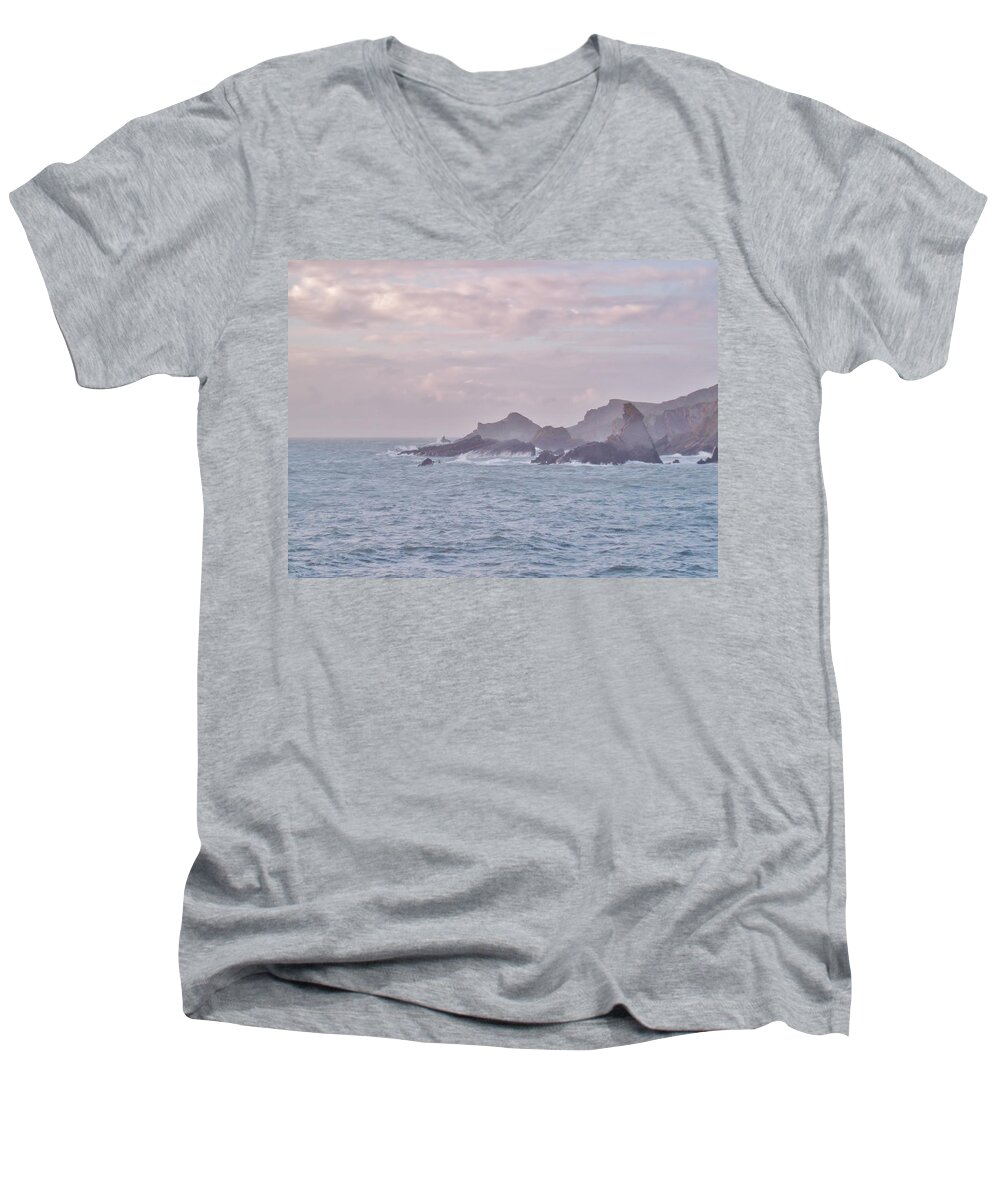 Jagged Men's V-Neck T-Shirt featuring the photograph Jagged Edge by Richard Brookes
