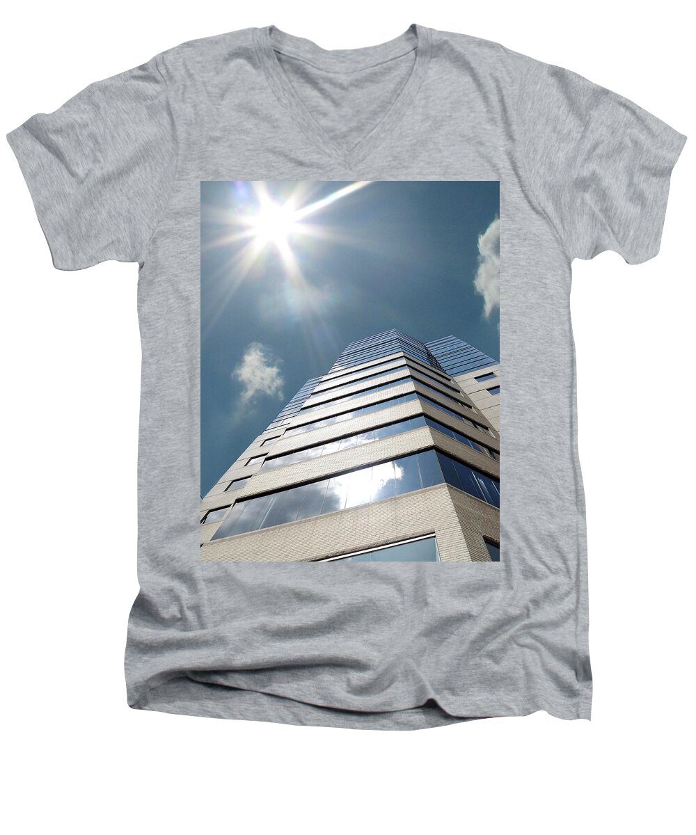 Jewish Men's V-Neck T-Shirt featuring the photograph Jewish Hospital-Louisville KY by Amber Flowers