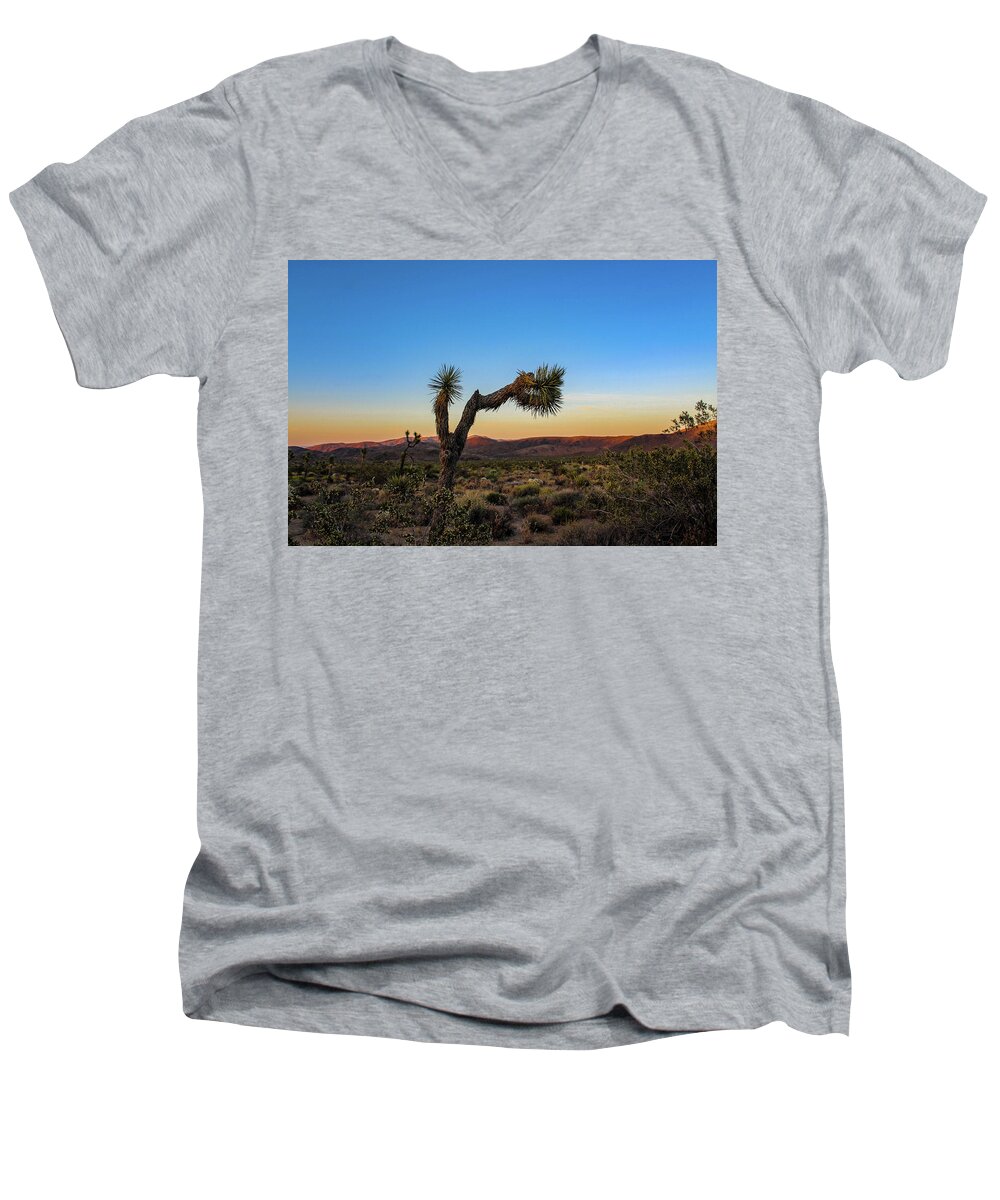 Desert Men's V-Neck T-Shirt featuring the photograph Joshua Tree by Alison Frank