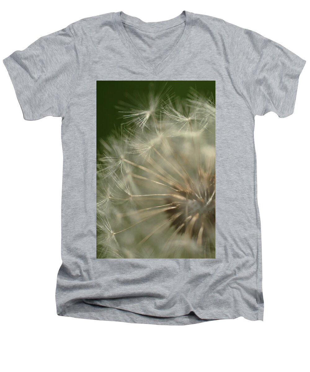Dandelion Men's V-Neck T-Shirt featuring the photograph Just A Weed by Michael McGowan