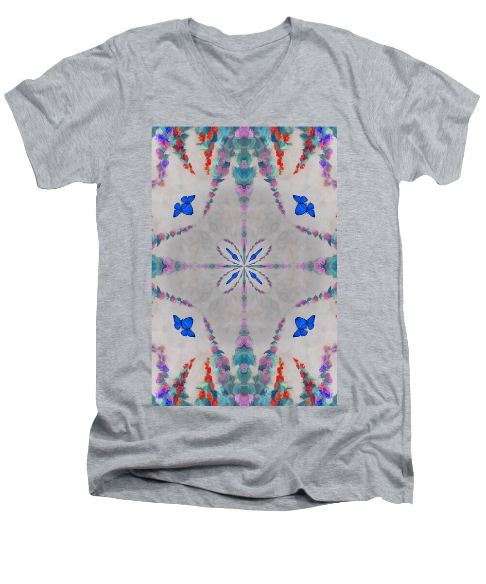 Kaleidoscope Men's V-Neck T-Shirt featuring the photograph K 111 by Jan Amiss Photography