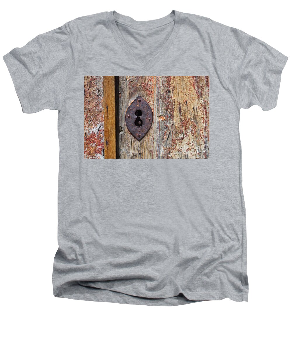 Abstract Men's V-Neck T-Shirt featuring the photograph Key hole by Carlos Caetano