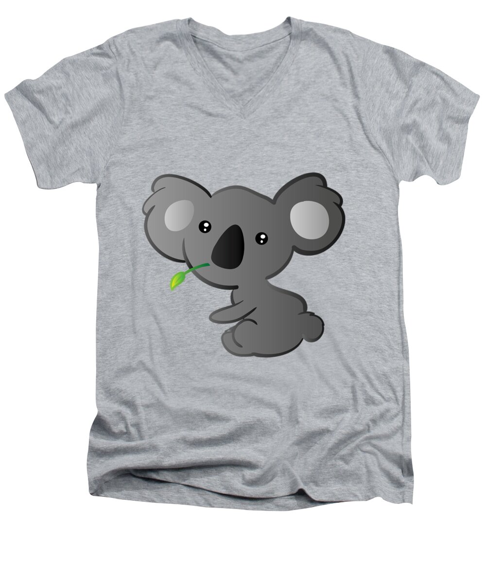 Illustration Men's V-Neck T-Shirt featuring the digital art Koala by Hadeel ArT