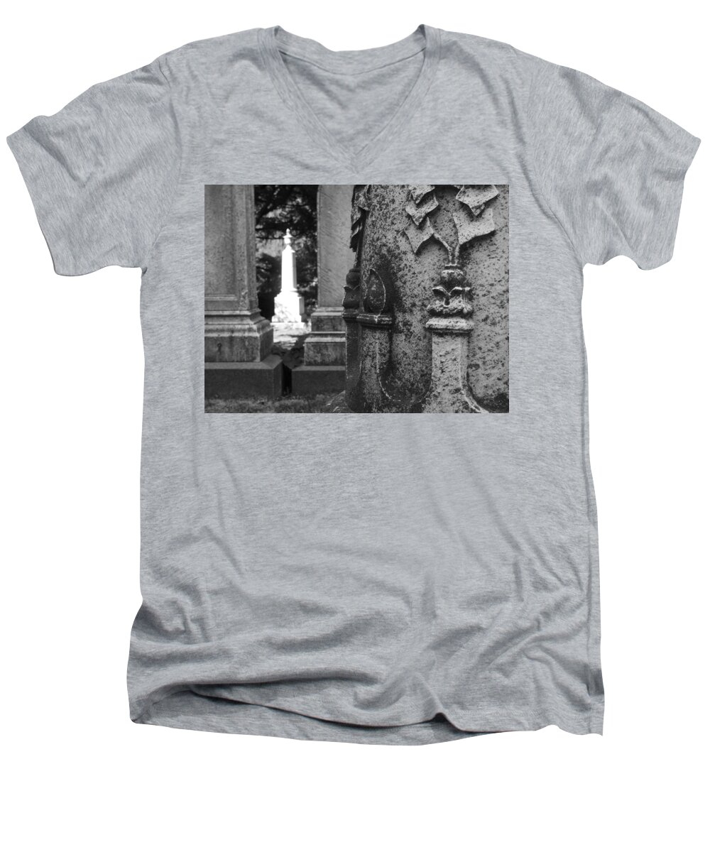 Graveyard Men's V-Neck T-Shirt featuring the photograph Laid to Rest by Christopher Brown