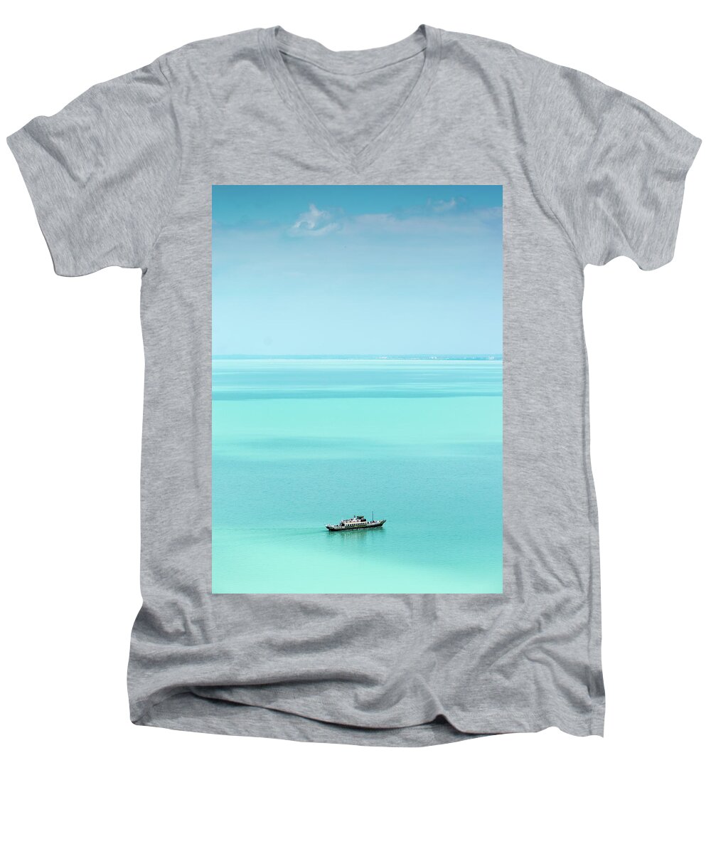 Hungary Men's V-Neck T-Shirt featuring the photograph Lake Balaton by Steven Richman