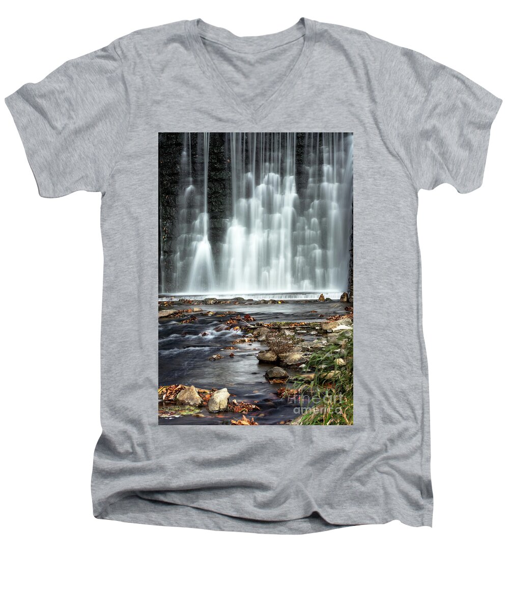 Landscape Men's V-Neck T-Shirt featuring the photograph Lake Solitude Dam by Nicki McManus