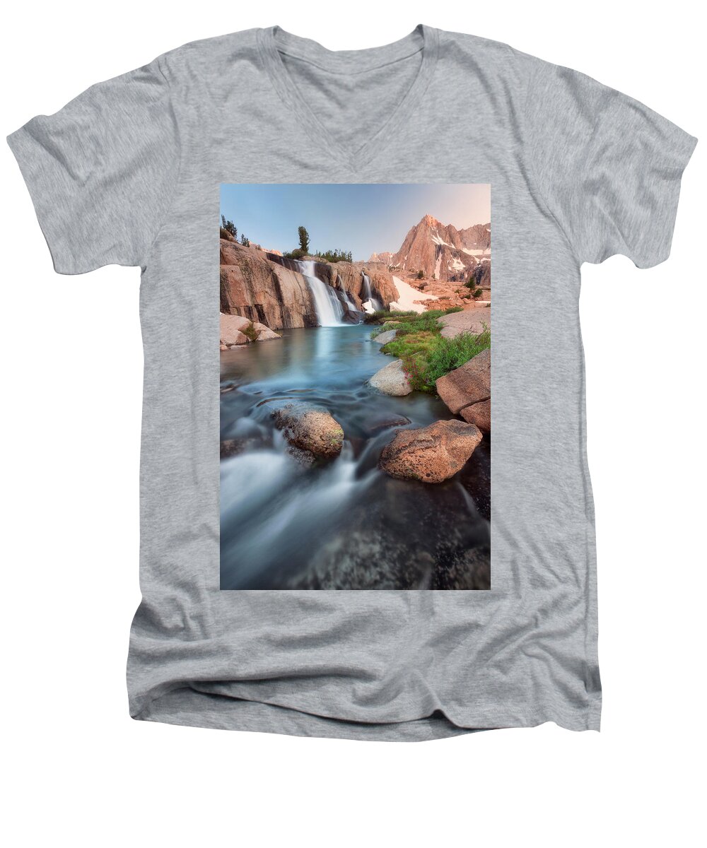Sunrise Men's V-Neck T-Shirt featuring the photograph Last Light by Nicki Frates