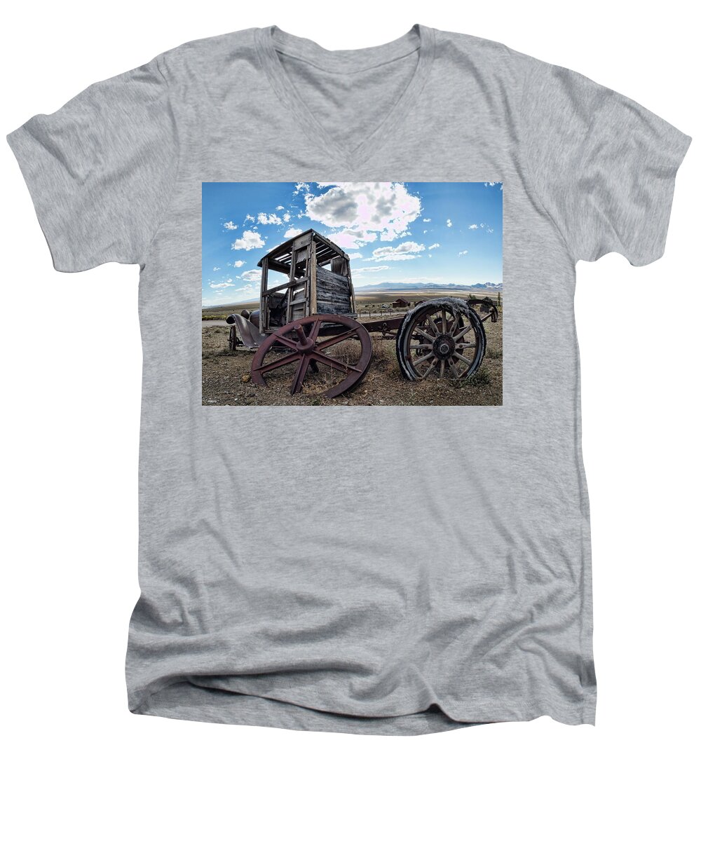 Truck Men's V-Neck T-Shirt featuring the photograph Last Stop by Martin Gollery