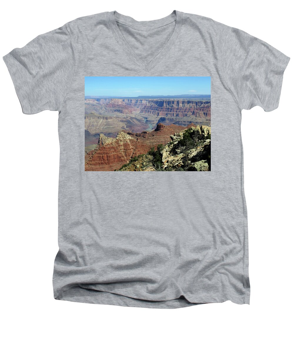 Canyon Men's V-Neck T-Shirt featuring the photograph Layers of the Canyon by Laurel Powell