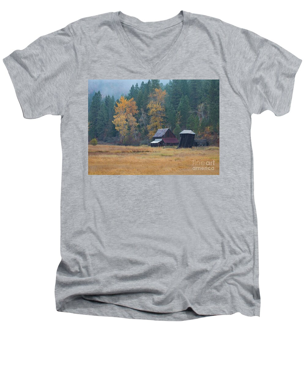 Idaho Men's V-Neck T-Shirt featuring the photograph Leaning into Winter by Idaho Scenic Images Linda Lantzy