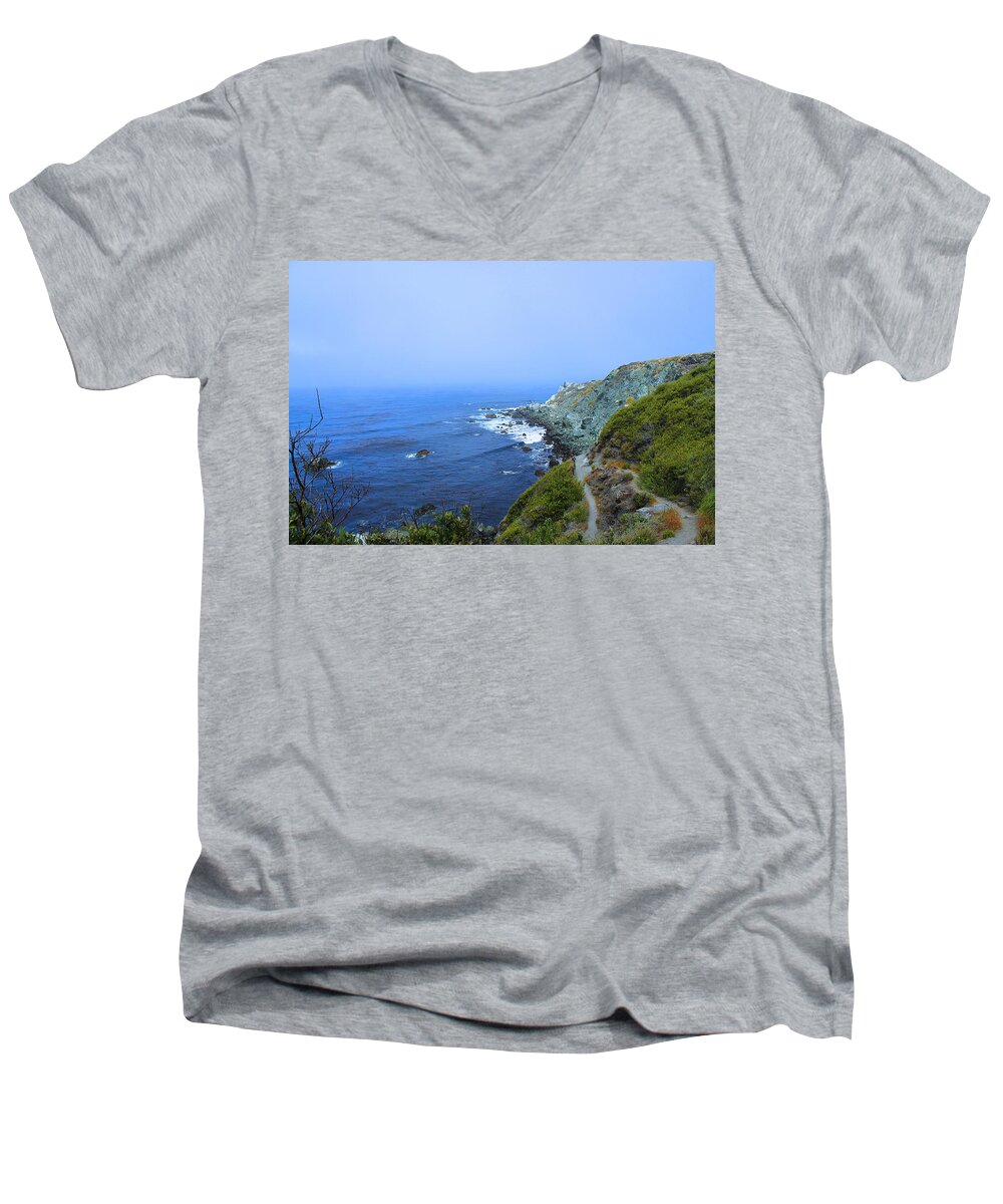 Surf Men's V-Neck T-Shirt featuring the photograph Left Coast by Bob Johnson