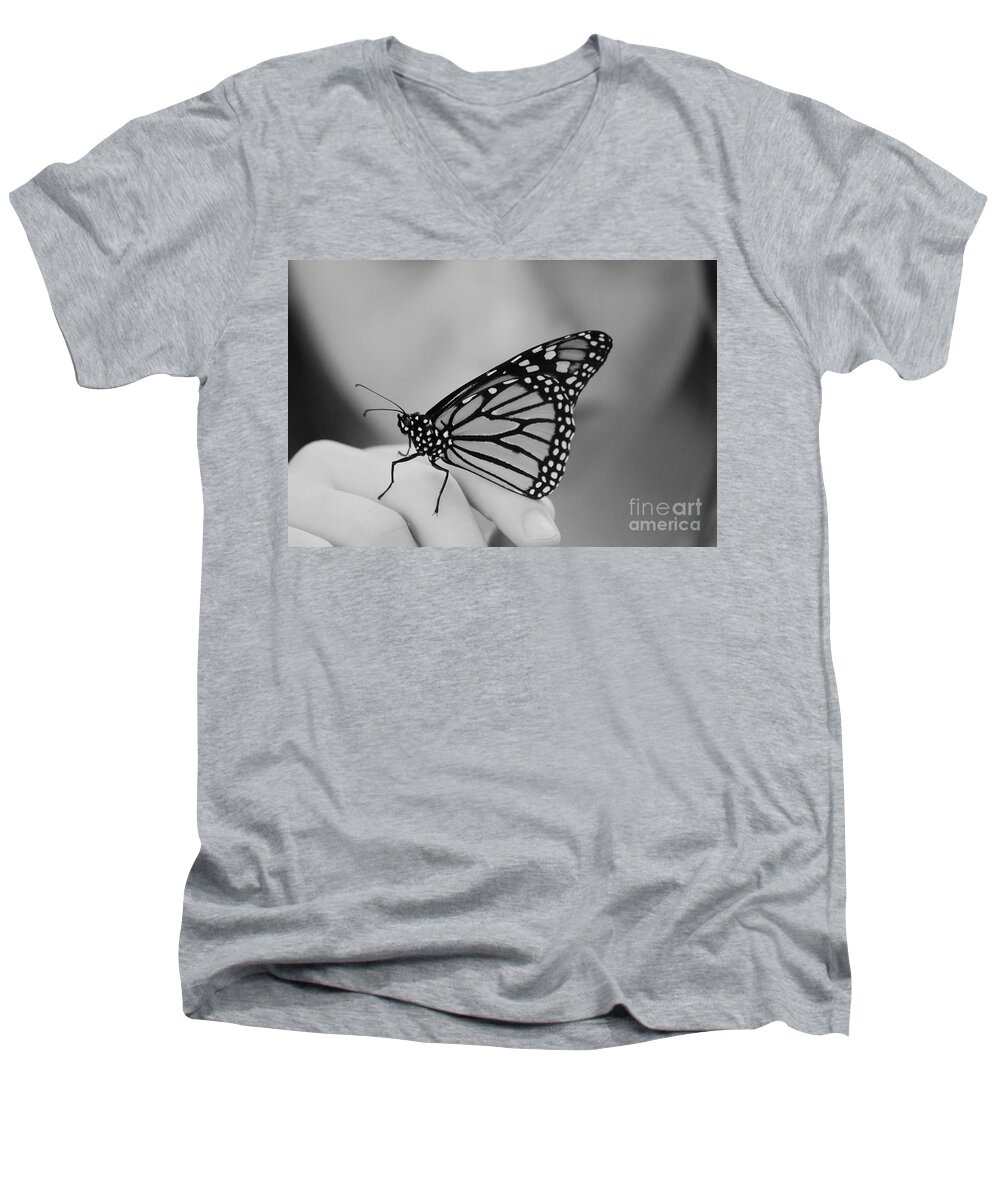 Butterfly Men's V-Neck T-Shirt featuring the photograph Let it go by Aimelle Ml