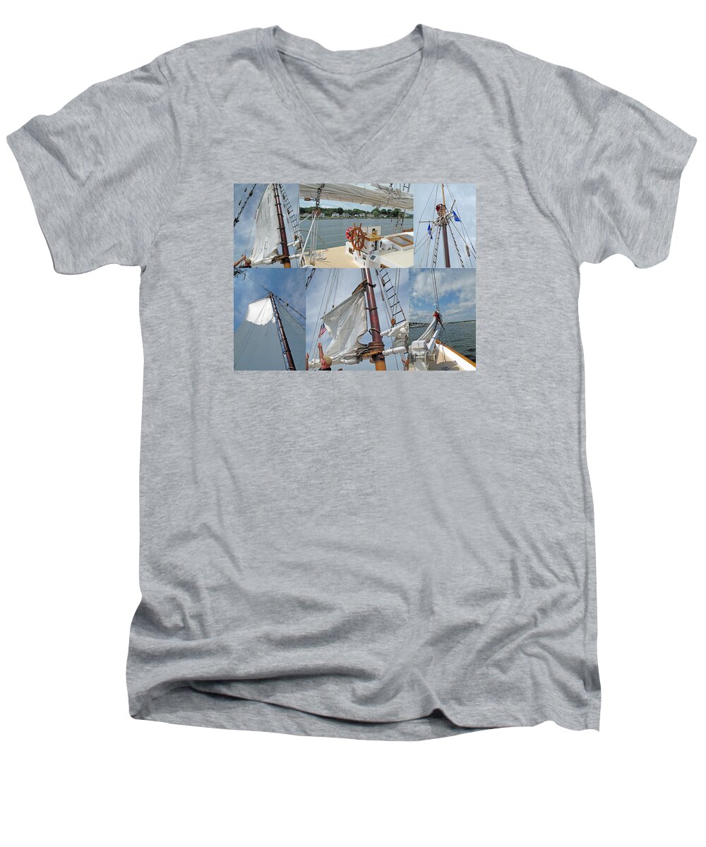 Sailing Men's V-Neck T-Shirt featuring the photograph Let's Sail by Barbara McDevitt