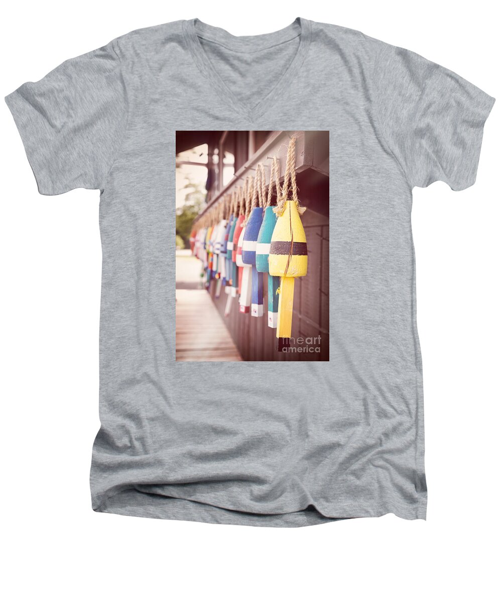 Lobster Men's V-Neck T-Shirt featuring the photograph Lobster floats by Jane Rix