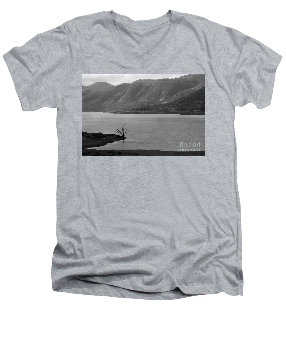 Tree Men's V-Neck T-Shirt featuring the photograph Loneliness by Kiran Joshi