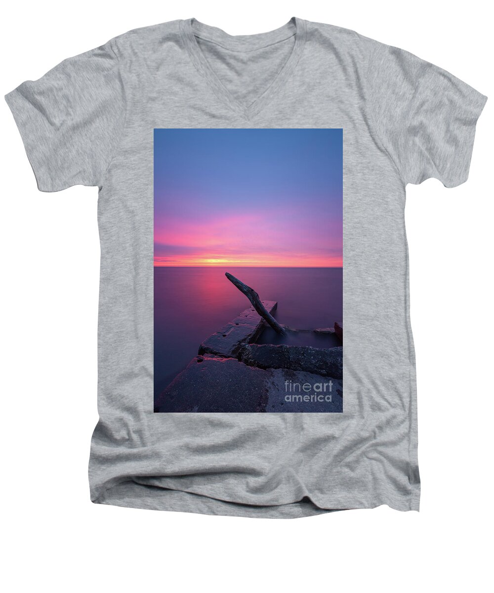 Clouds Men's V-Neck T-Shirt featuring the photograph Long Sheridan Morning by Andrew Slater