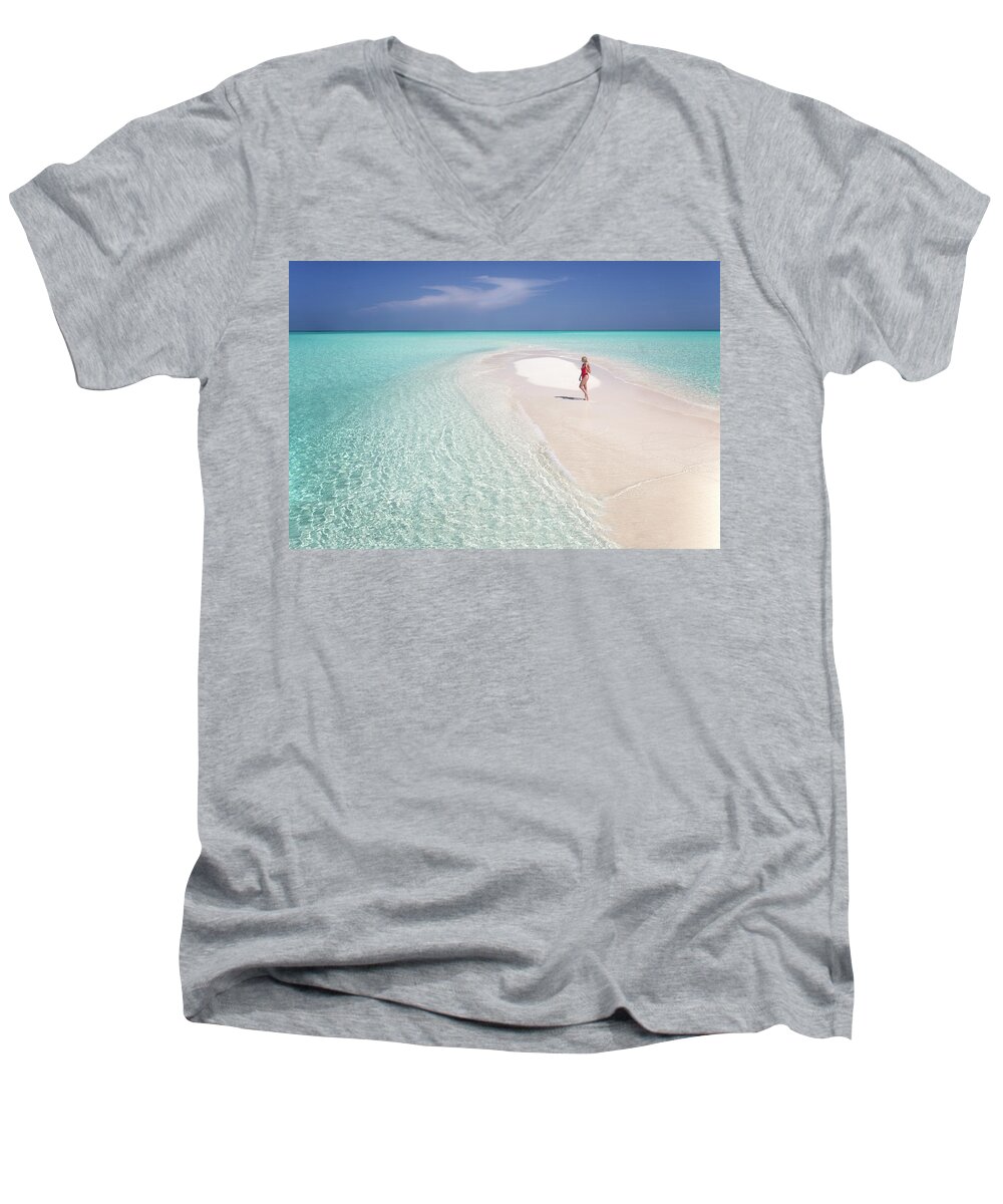 Ocean Men's V-Neck T-Shirt featuring the photograph Lost by Nicki Frates