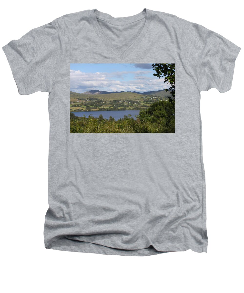 Lough Eske Men's V-Neck T-Shirt featuring the photograph Lough Eske 4237 by John Moyer