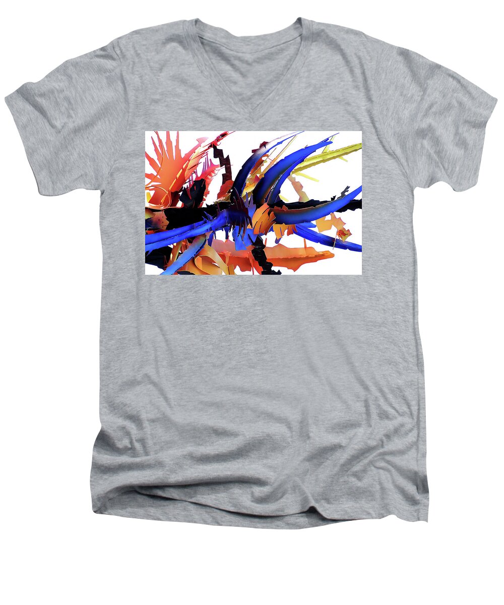 Multicolored Men's V-Neck T-Shirt featuring the photograph Made of Steel by Richard Macquade