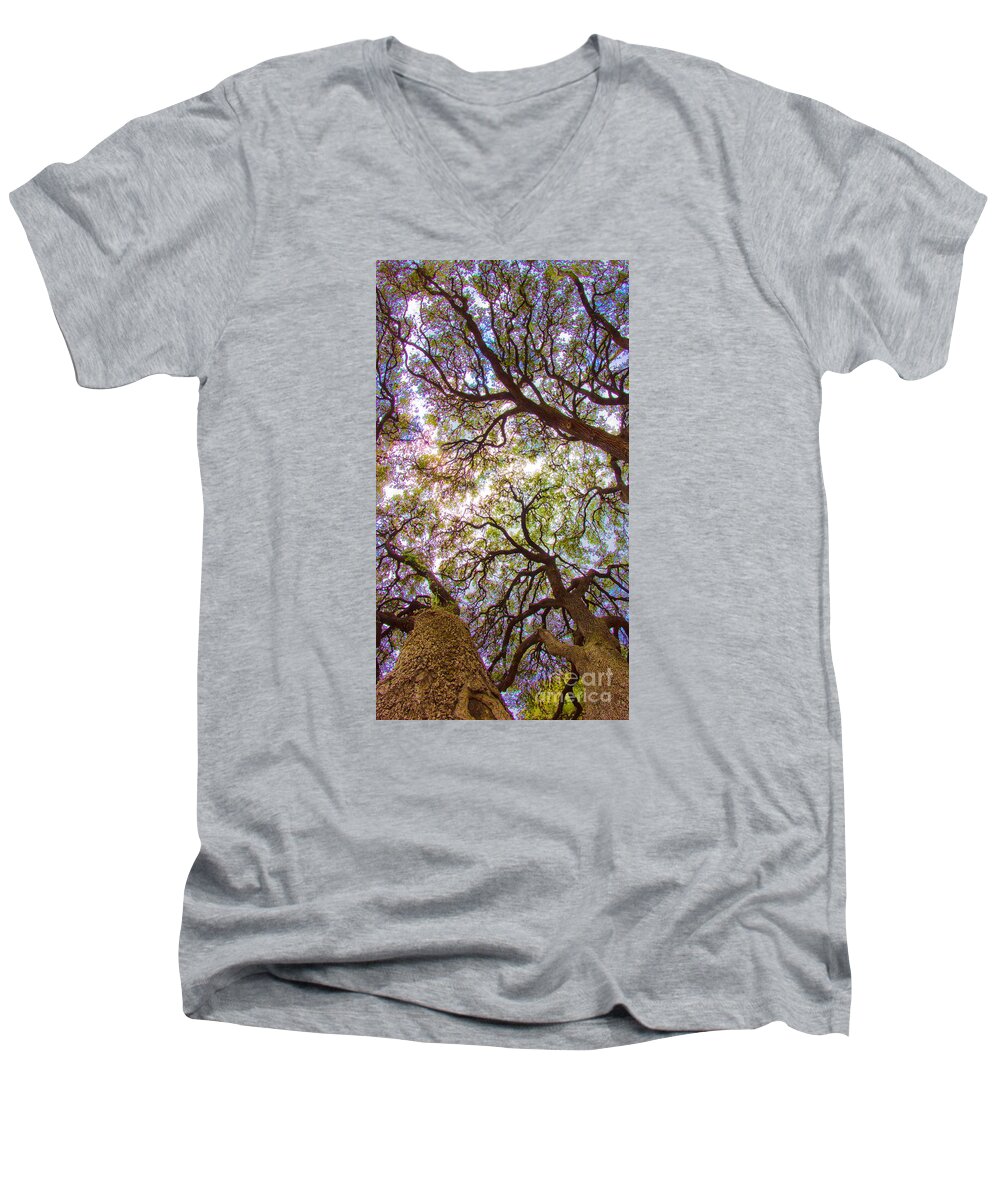 Michael Tidwell Photography Men's V-Neck T-Shirt featuring the photograph Magic Canopy by Michael Tidwell