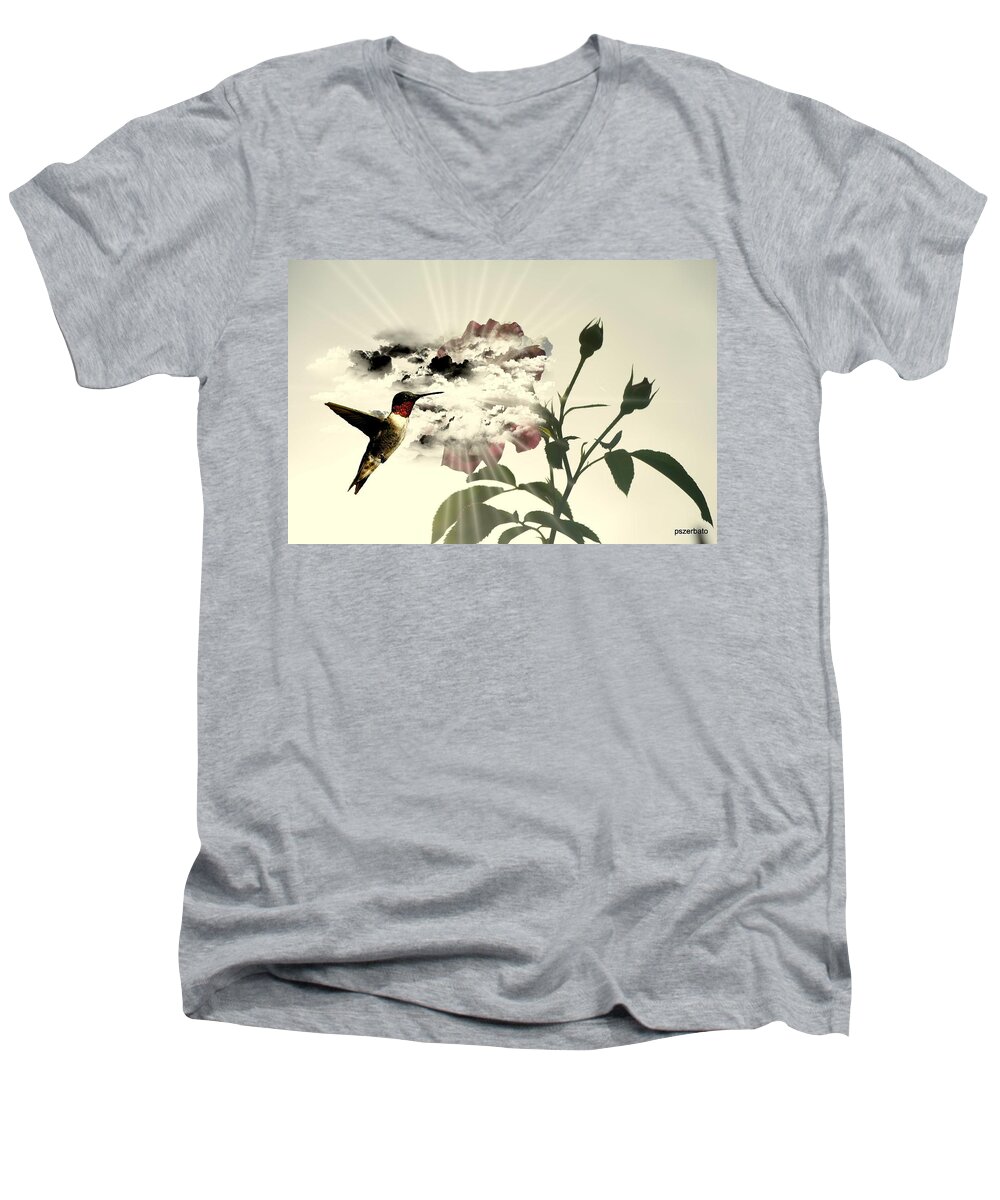 Flower Men's V-Neck T-Shirt featuring the digital art Magic Flower by Paulo Zerbato