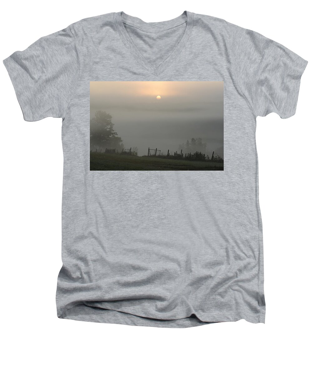 Landscape Men's V-Neck T-Shirt featuring the photograph Maine Morning by Doug Mills