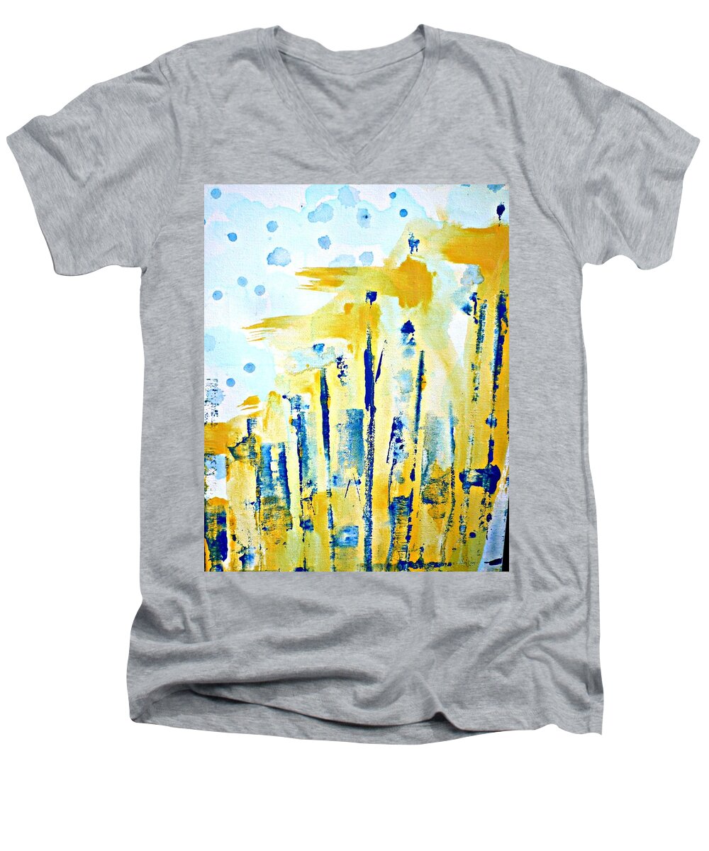  Interior Men's V-Neck T-Shirt featuring the painting The March by 'REA' Gallery