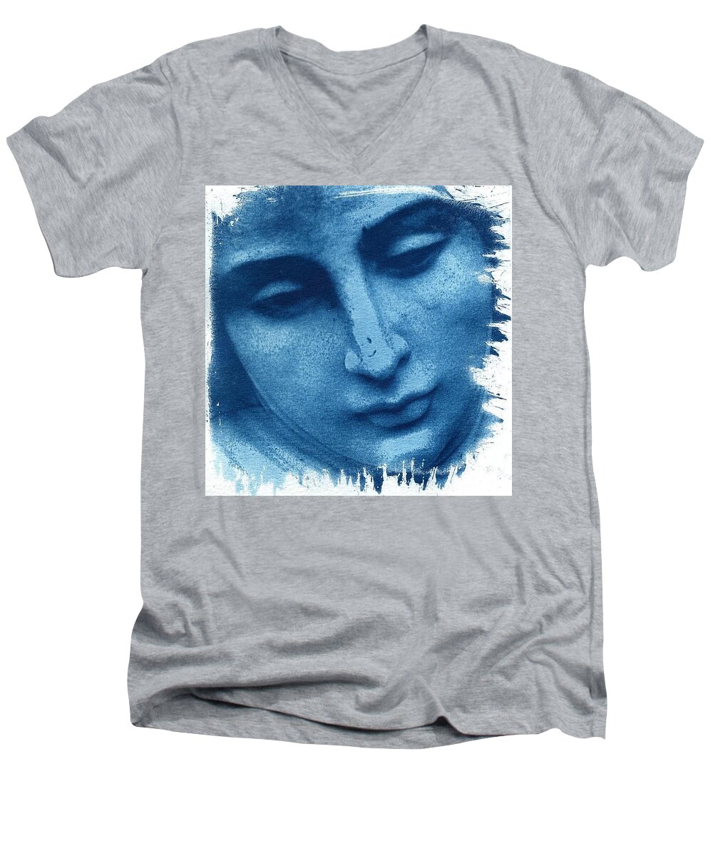 Blue Men's V-Neck T-Shirt featuring the photograph Marys Blues by Jane Linders