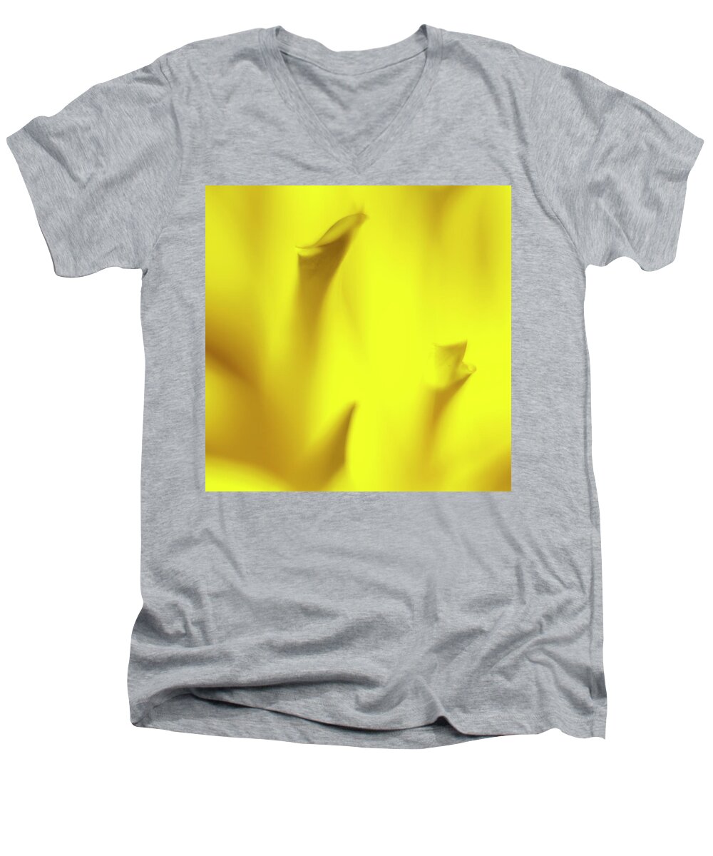 Flower Men's V-Neck T-Shirt featuring the photograph Mellow Yellow by Tony Locke