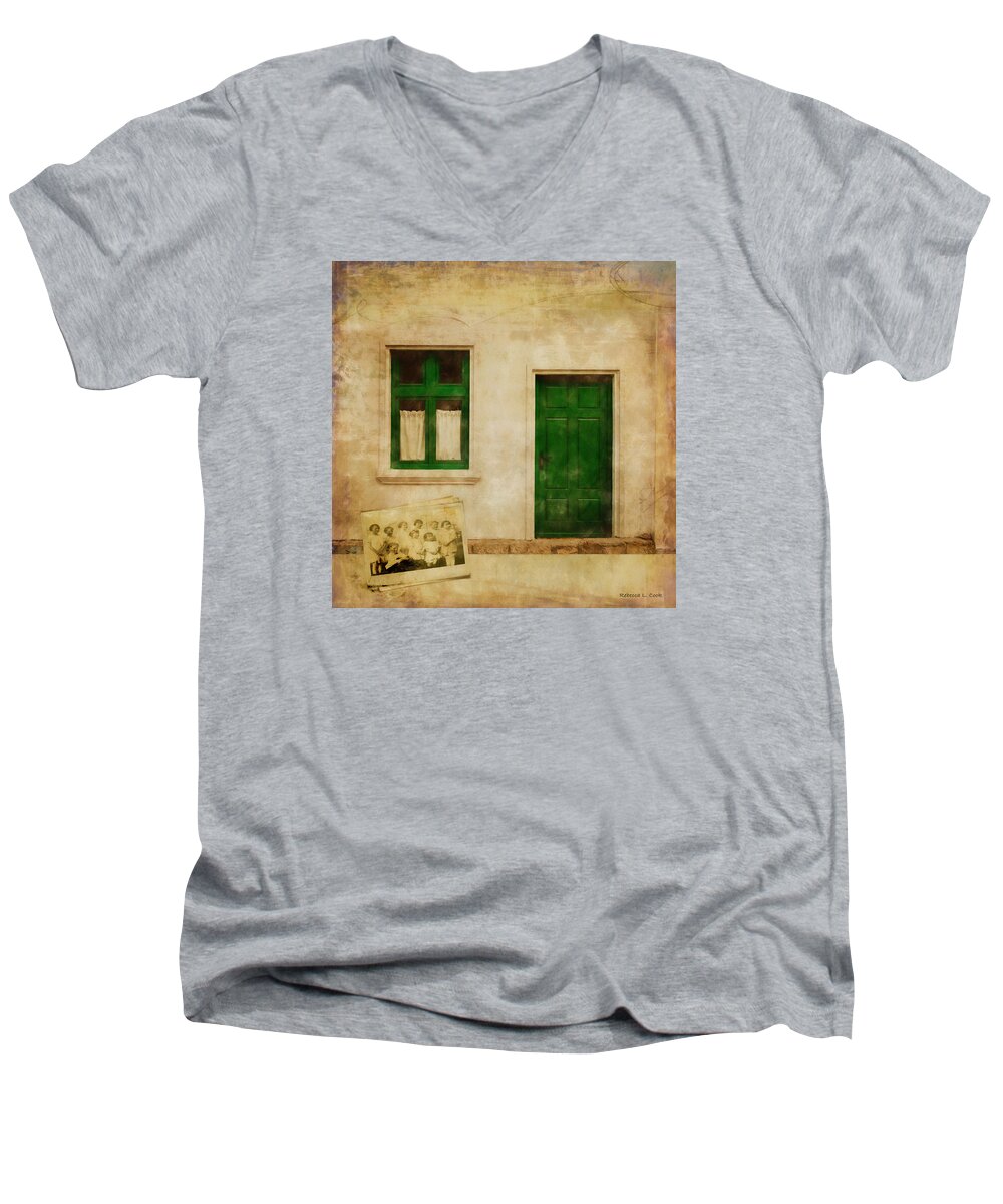 Memories Of Irish Green Men's V-Neck T-Shirt featuring the painting Memories of Irish Green by Bellesouth Studio