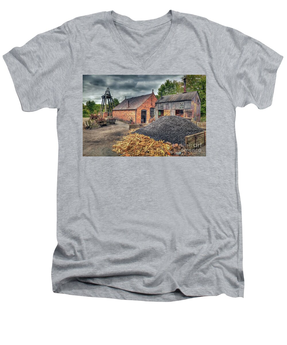 Mining Village Men's V-Neck T-Shirt featuring the photograph Mining Village by Adrian Evans