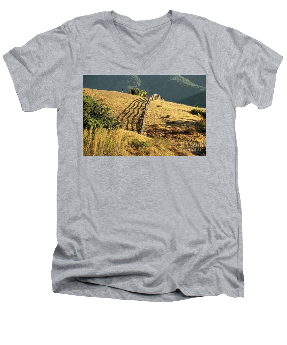 Hills Men's V-Neck T-Shirt featuring the photograph Monterey Hills by Ellen Cotton