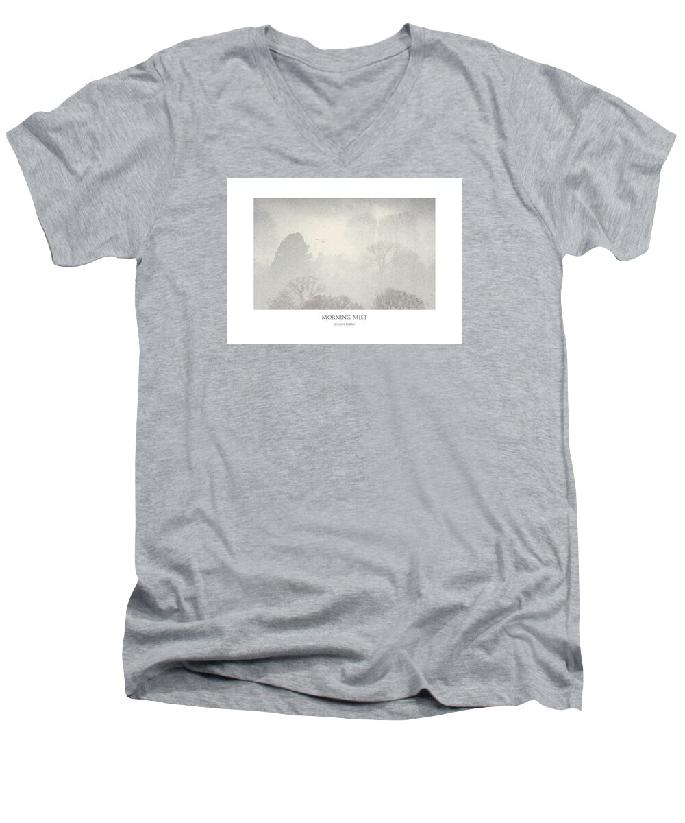 Mist Men's V-Neck T-Shirt featuring the digital art Morning Mist by Julian Perry