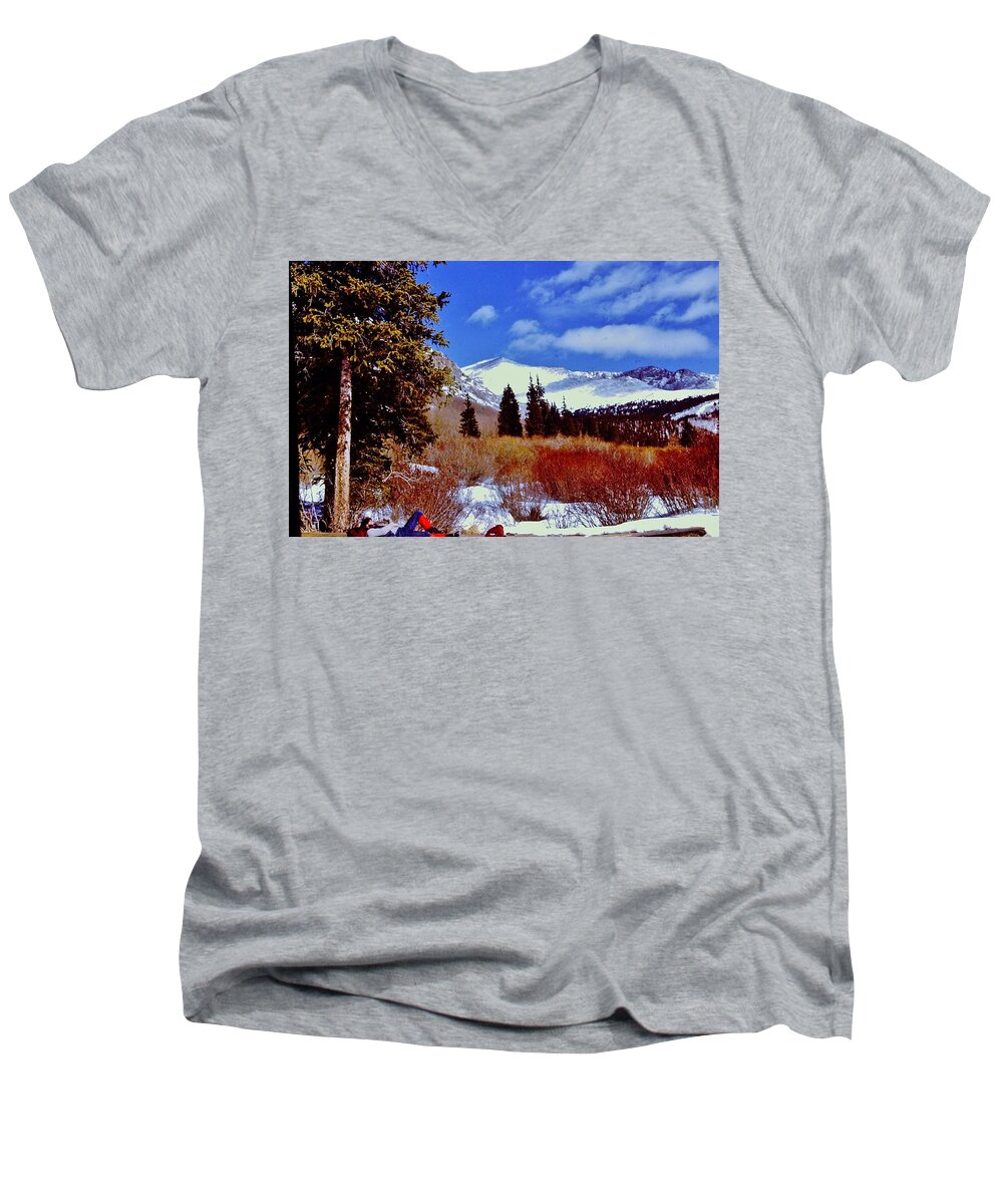 Landscape Men's V-Neck T-Shirt featuring the photograph Mount St Vrain by Christopher James