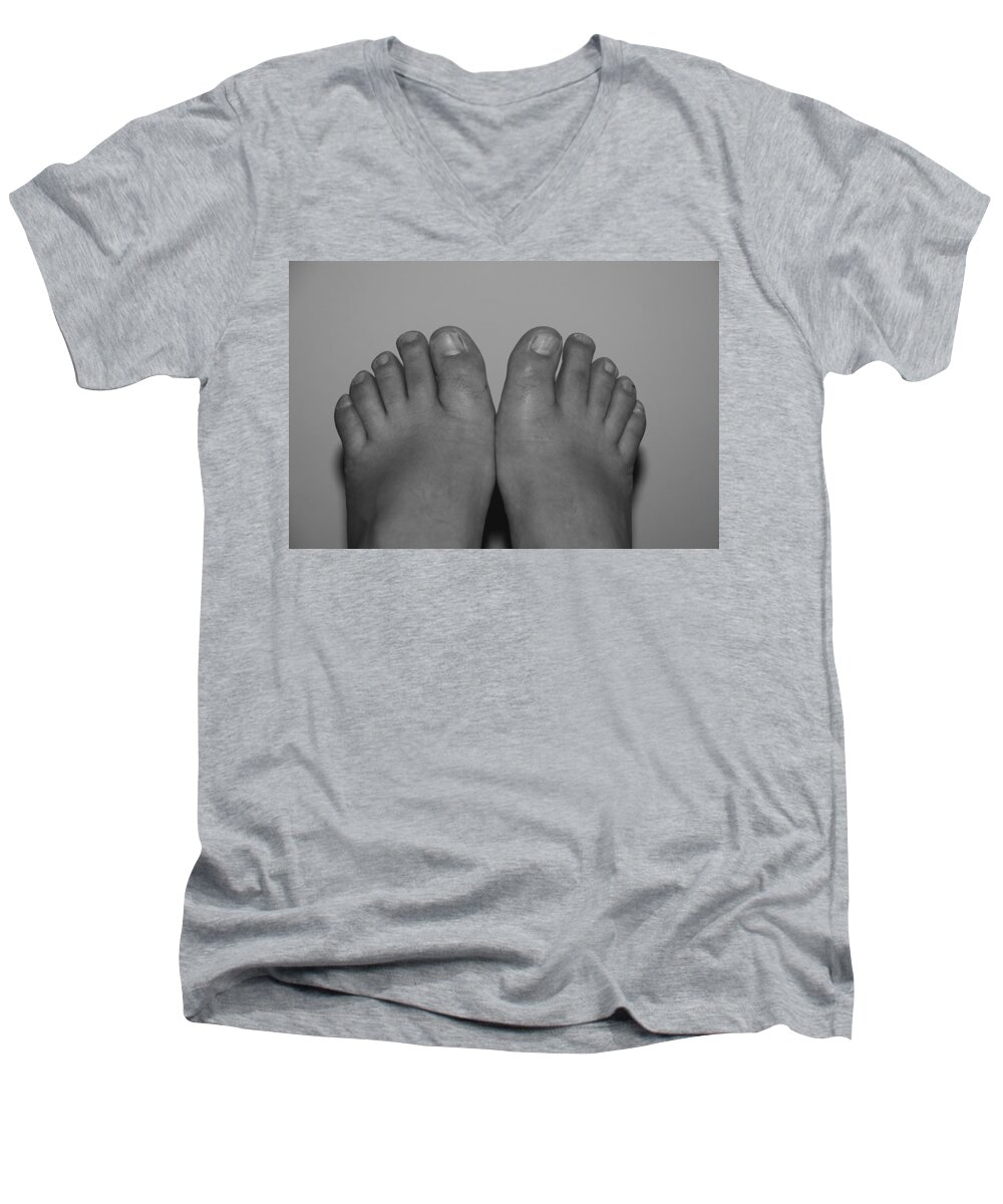 Pop Art Men's V-Neck T-Shirt featuring the photograph My Feet By Hans by Rob Hans