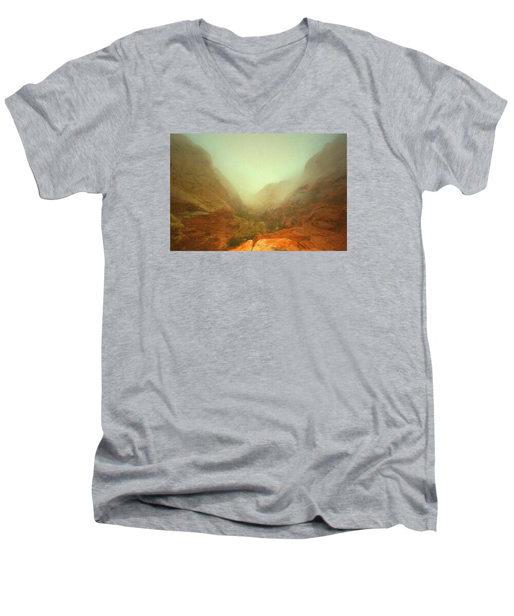 Red Rock Men's V-Neck T-Shirt featuring the photograph Narrow Out by Mark Ross