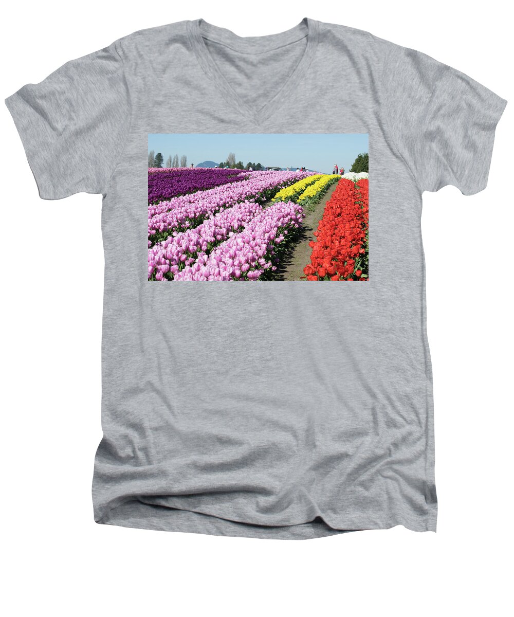 National Flag Men's V-Neck T-Shirt featuring the photograph National Flag by Tom Cochran