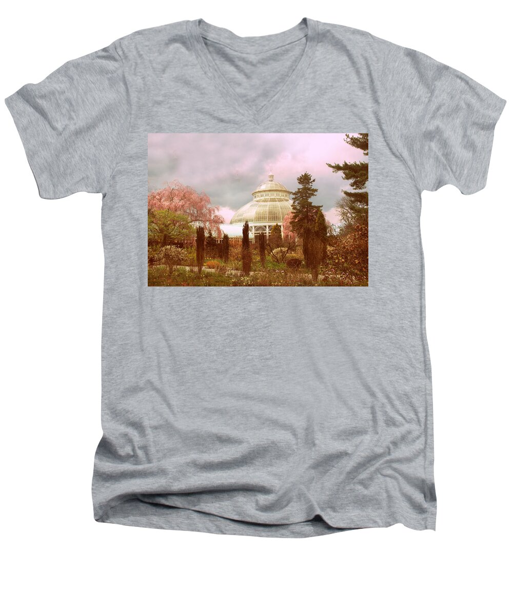 Conservatory Men's V-Neck T-Shirt featuring the photograph New York Botanical Garden by Jessica Jenney