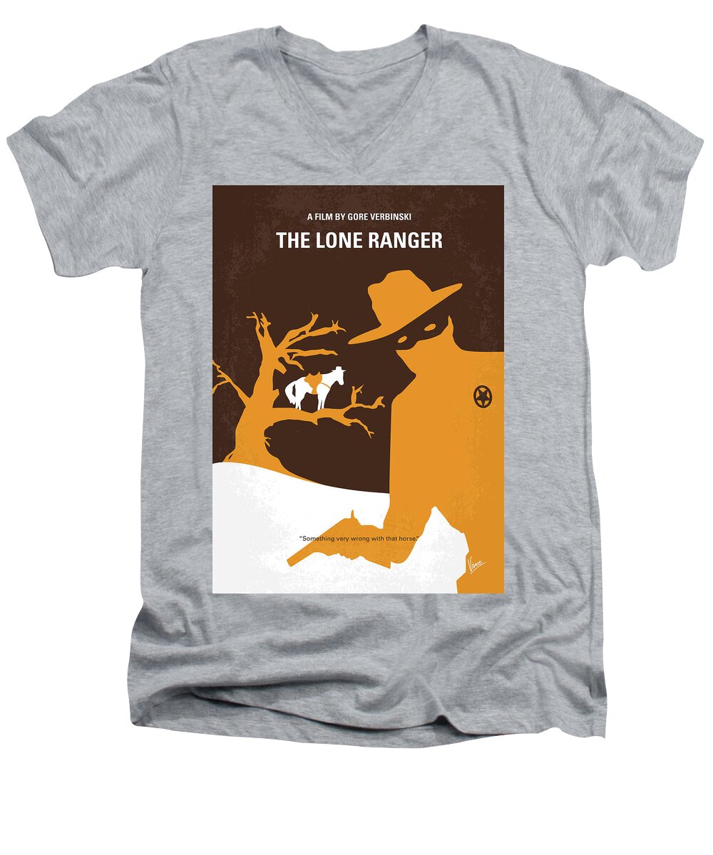 The Lone Ranger Men's V-Neck T-Shirt featuring the digital art No202 My The Lone Ranger minimal movie poster by Chungkong Art