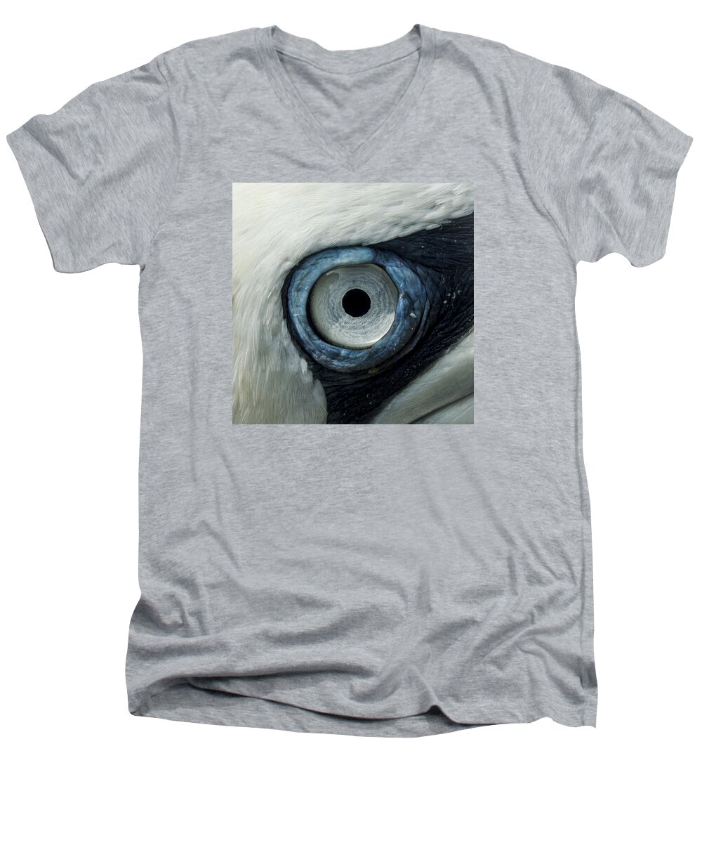 Northern Gannet Men's V-Neck T-Shirt featuring the photograph Northern Gannet Eye by Ian Johnson