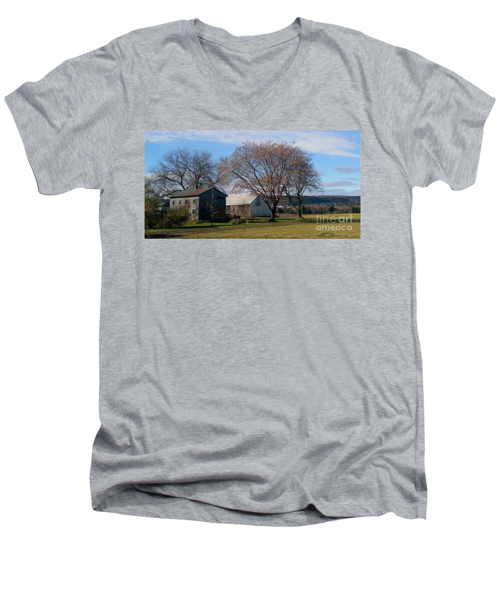 Farm Men's V-Neck T-Shirt featuring the photograph November by Elfriede Fulda